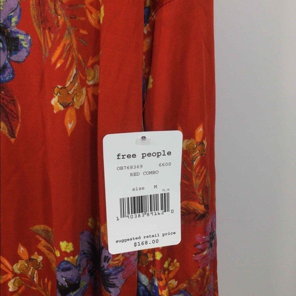 NWT Free People Red Long Sleeve Mini Dress Size M - Picture 4 of 10